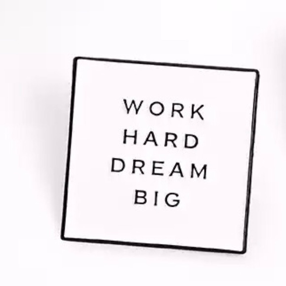 Enamel Pin Croc Charm WORK HARD DREAM BIG Inspire Motivate Boss Grad Gift